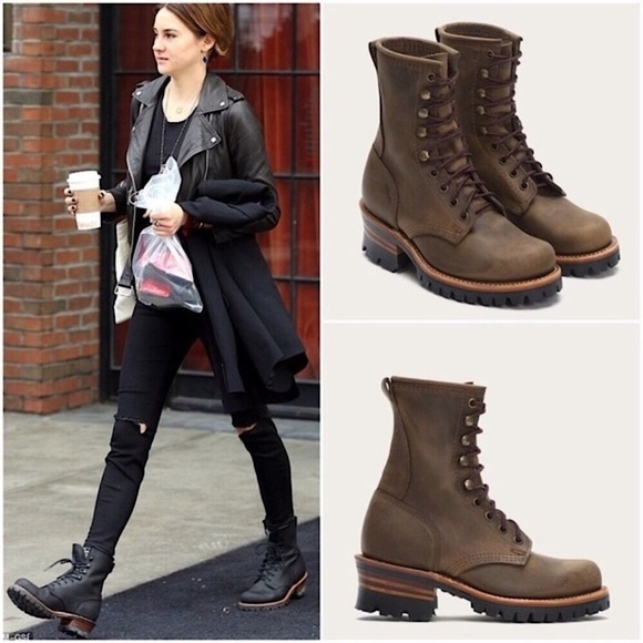 Frye Logger 8G Brown Leather Distressed Lace Up Lug Sole Work/Hiking Moto Boot - Picture 1 of 16